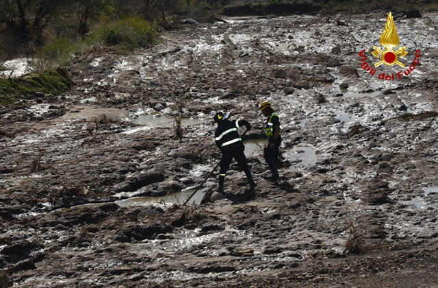 L'intervento dei vigili del fuoco per il maltempo in Veneto