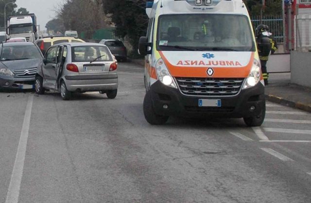 La Croce Gialla sul posto dell'incidente