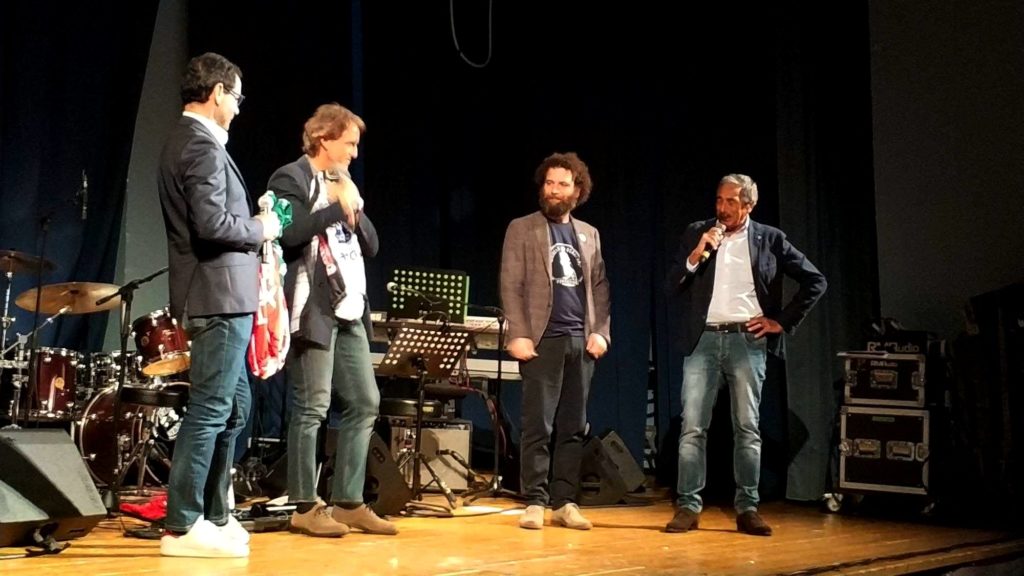 Marco Scarponi e Marino Bartoletti con i ct Mancini e Cassani