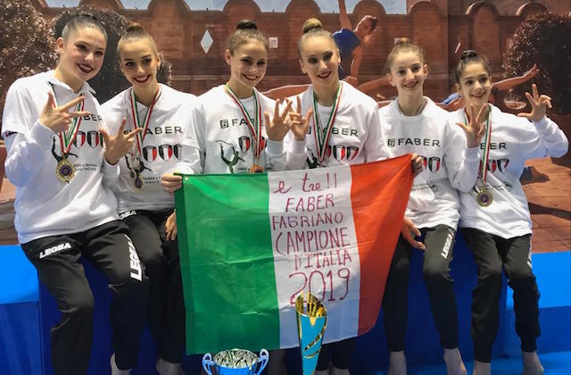 La Faber Ginnastica Fabriano per la terza volta Campione d'Italia nella ritmica