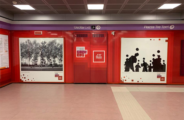 Le fotografie di Lorenzo Cicconi Massi esposte alla stazione Tre Torri della linea M5 di Milano