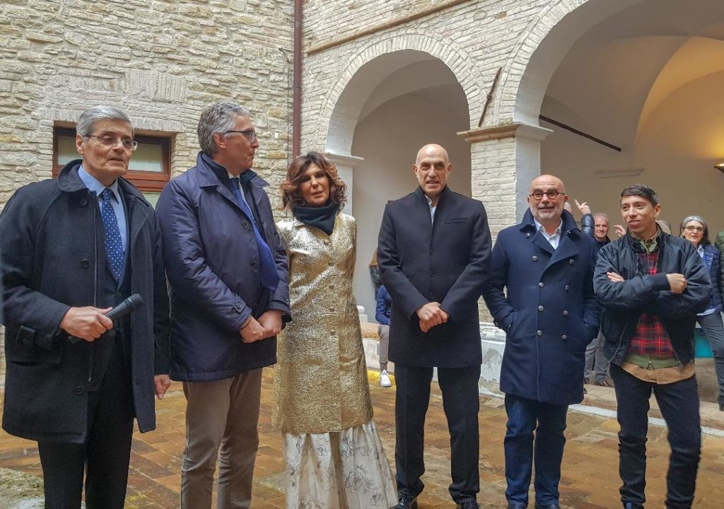 Da sinistra Tommaso Borri, Luca Ceriscioli, Francesca Merloni, Francesco Casoli, Marcello Smarrelli e Patrick Tuttofuoco