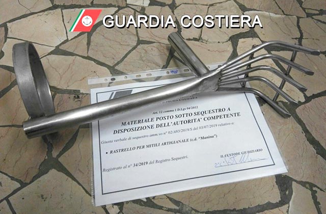 La Guardia Costiera ha sequestrato l’attrezzo da pesca irregolare