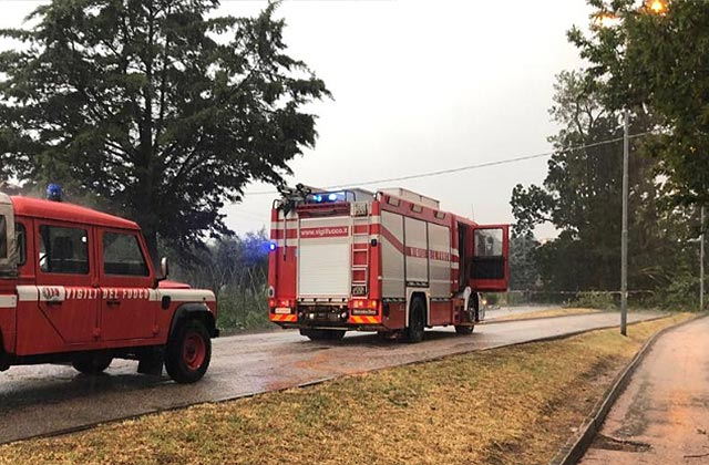 L'intervento dei Vigili del fuoco