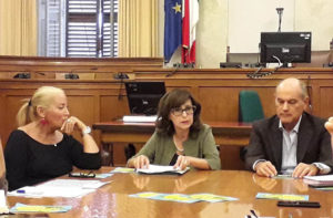 La presentazione dell'iniziativa, da sin: Maria Luisa Quaglieri, Loretta Bravi, Massimo Bacci