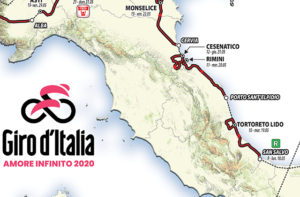 Il percorso della tappa del Giro d'Italia nelle Marche nel 2020