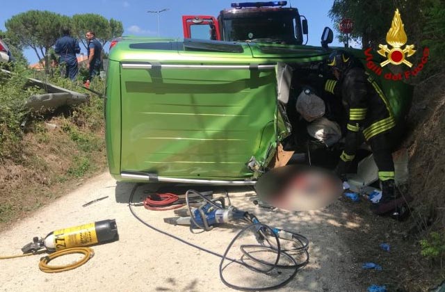 Il grave incidente stradale a Pollenza di Macerata del 30 luglio 2019 in cui morì un uomo di Ostra, Stefano Giancamilli