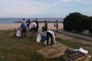 La pulizia della spiaggia a Falconara Marittima