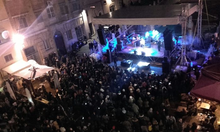 Ancona, piazza del Plebiscito durante il concerto di Capodanno