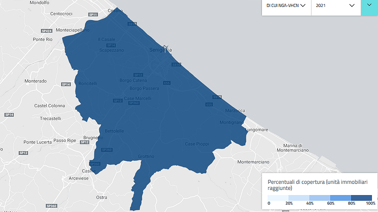 La mappa per lo sviluppo della banda ultra larga a Senigallia entro il 2021