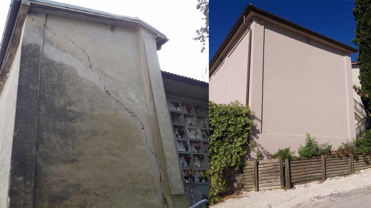 Effettuata la manutenzione e la messa in sicurezza di alcuni manufatti al cimitero di Corinaldo