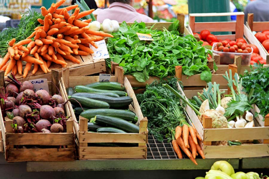 mercato, frutta, verdura