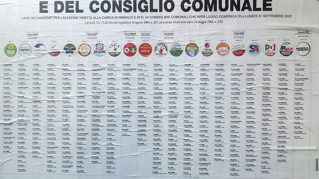 L'elenco dei candidati a sindaco e al consiglio comunale di Senigallia alle elezioni comunali 2020