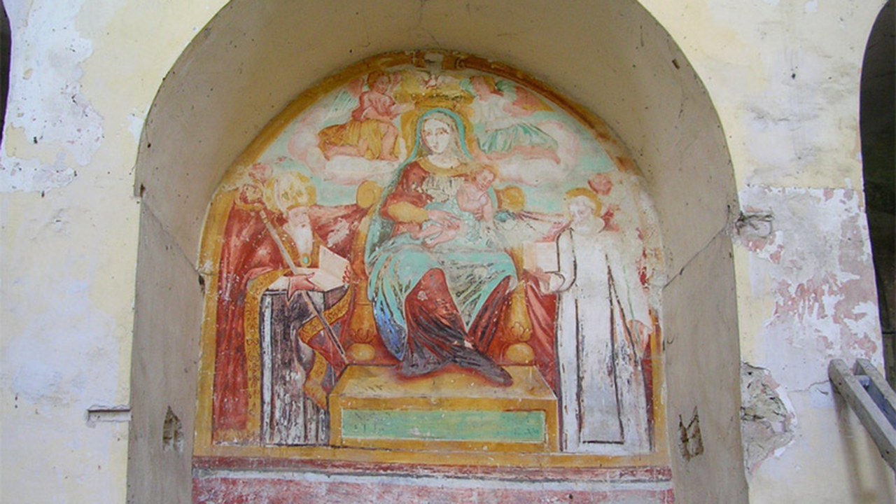 L'affresco all'interno della chiesa di S. Maria delle Grazie o "Madonna del Piano" a Serra de' Conti