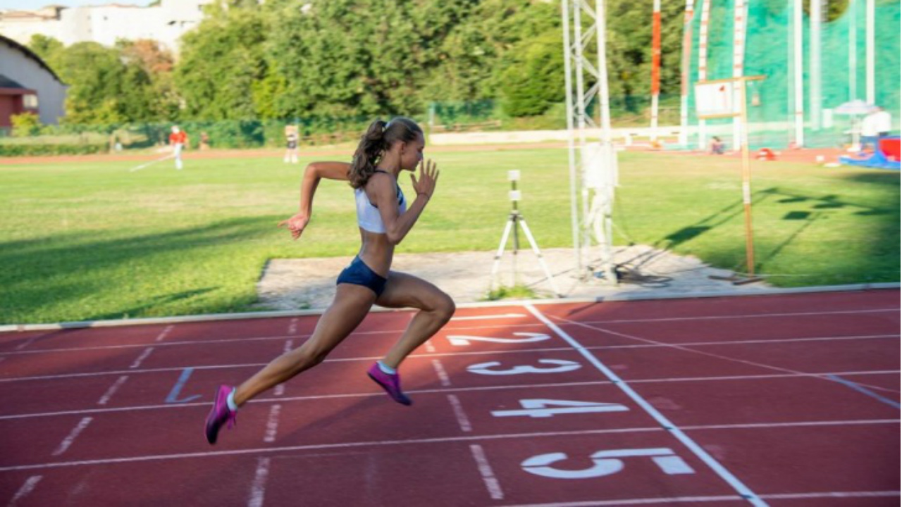 Alice Pagliarini in azione sulla pista rossa