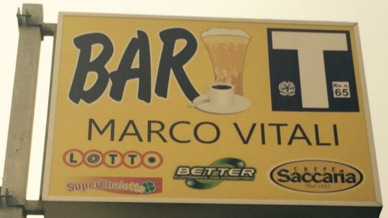 Il bar dove è stata fatta la fortunata vincita