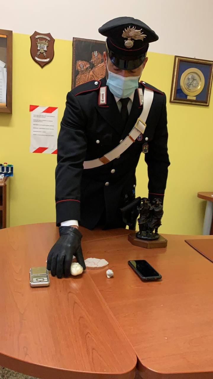 La cocaina sequestrata dai carabinieri