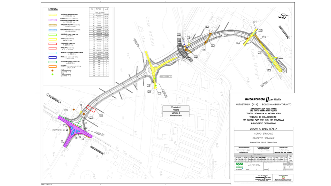 Il progetto della bretella autostradale per l'A14 a Montemarciano