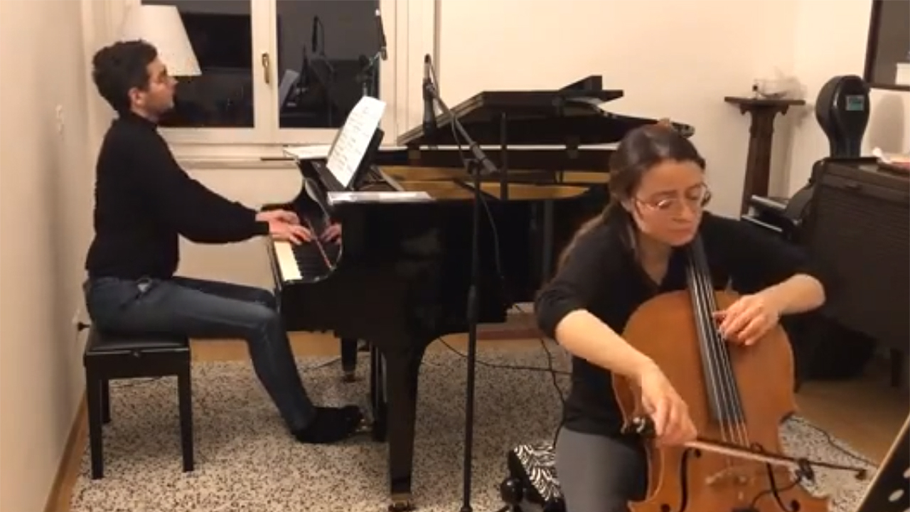 Un’esibizione di Italian Cello Files, con Chiara Burattini al violoncello e Umberto Jacopo Laureti al pianoforte