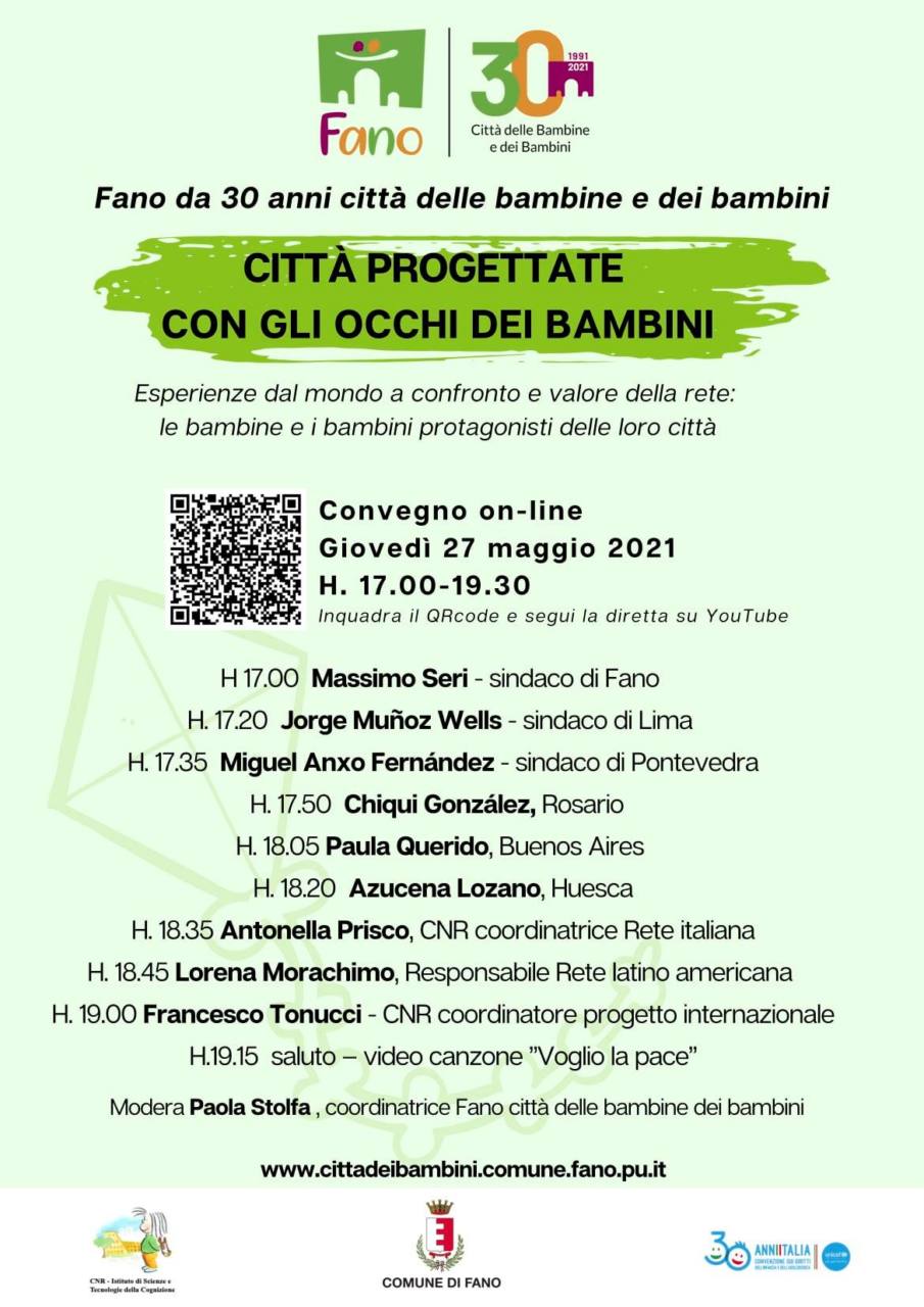 Fano città dei bambini e delle bambine. il programma del 27 maggio