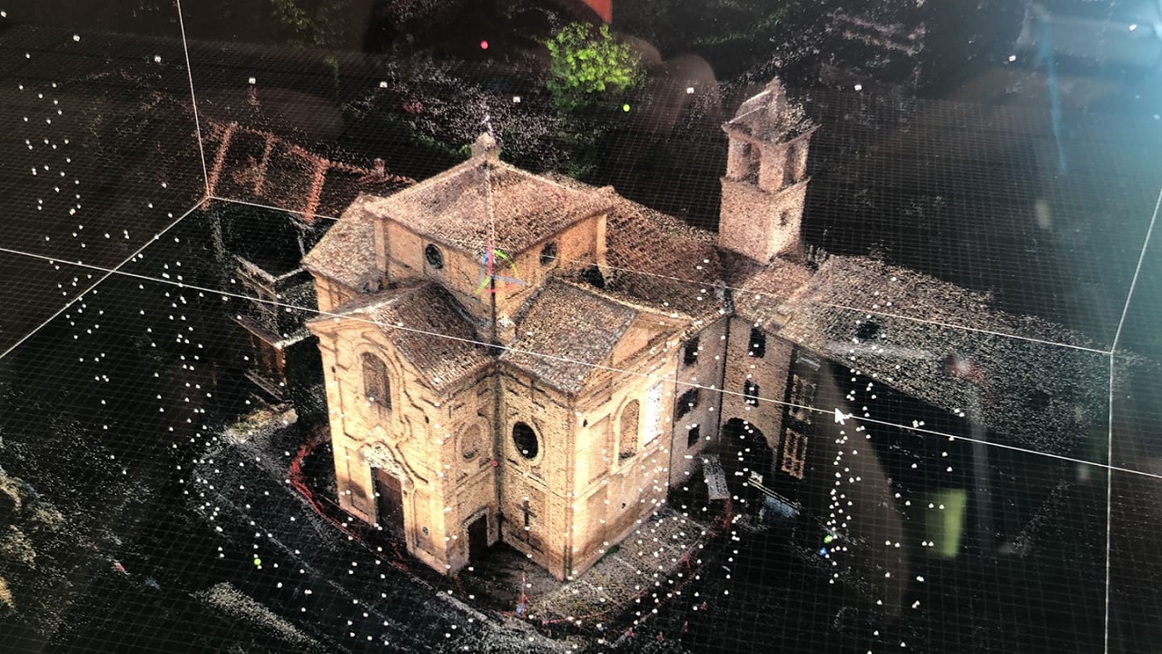 La chiesa della Misericordia di Osimo vista dal radar