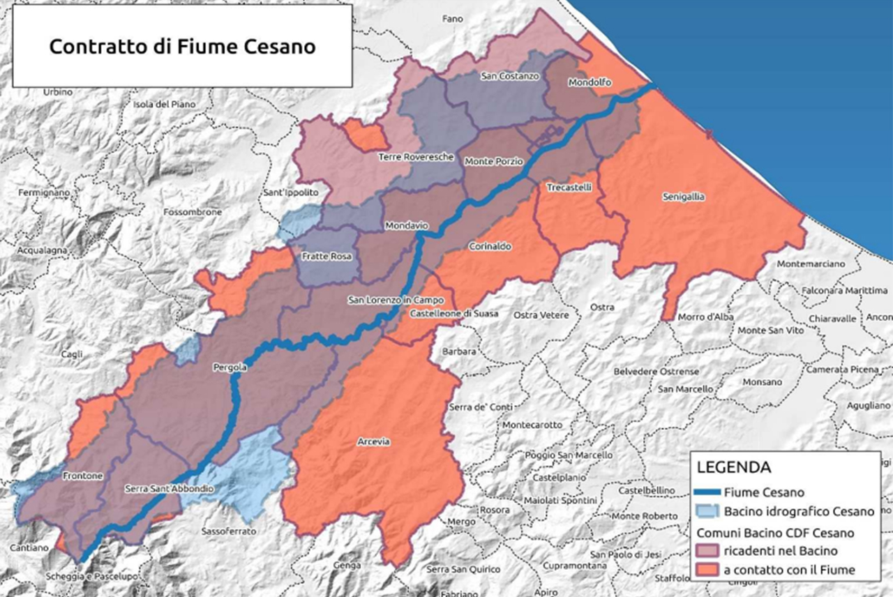 I comuni del bacino idrografico del Cesano interessati dal "contratto di fiume"