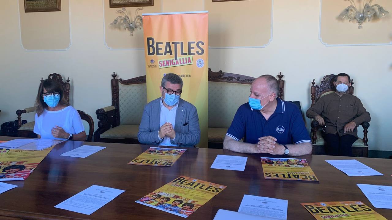 Presentata l'edizione 2021 di BeatleSenigallia. Da sinistra: D'Angelantonio, Olivetti, Molinelli e Pierfederici