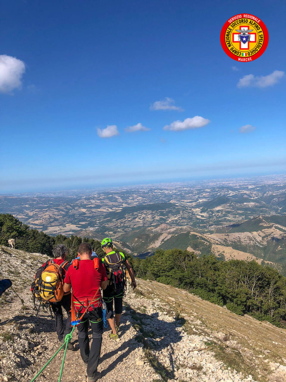 Il soccorso Alpino intervenuto sul Catria