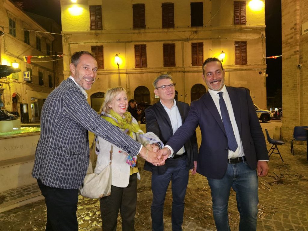 I quattro candidati: da sinistra Tommaso Moreschi, Gabriella Turchetti, Marco Tiranti e Roberto Ascani
