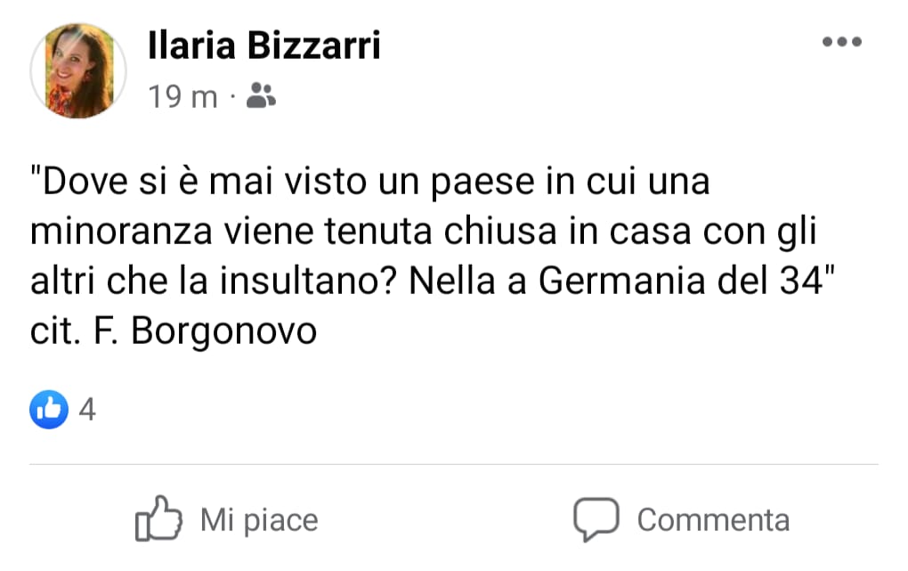 Il post dell'assessora di Senigallia Ilaria Bizzarri criticato da Diritti al Futuro