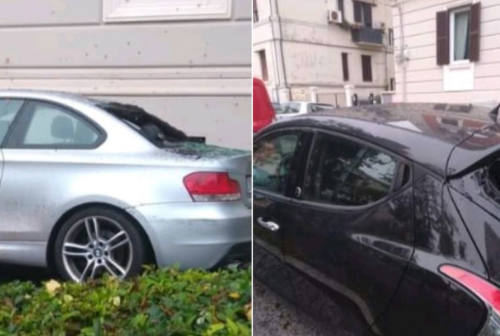 Ancona: follia nella notte, ragazza lancia oggetti dalla finestra e danneggia due auto