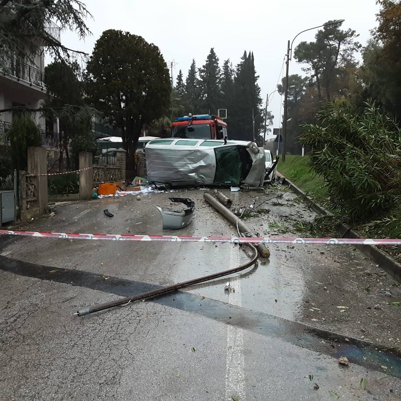 L'incidente in via Flaminia a Osimo