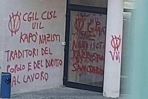 Atto vandalico alla Cgil di Ancona, i sindacati fanno quadrato condannandolo
