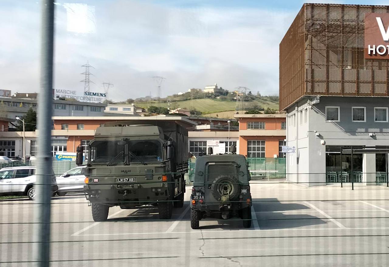 I mezzi militari alla Baraccola