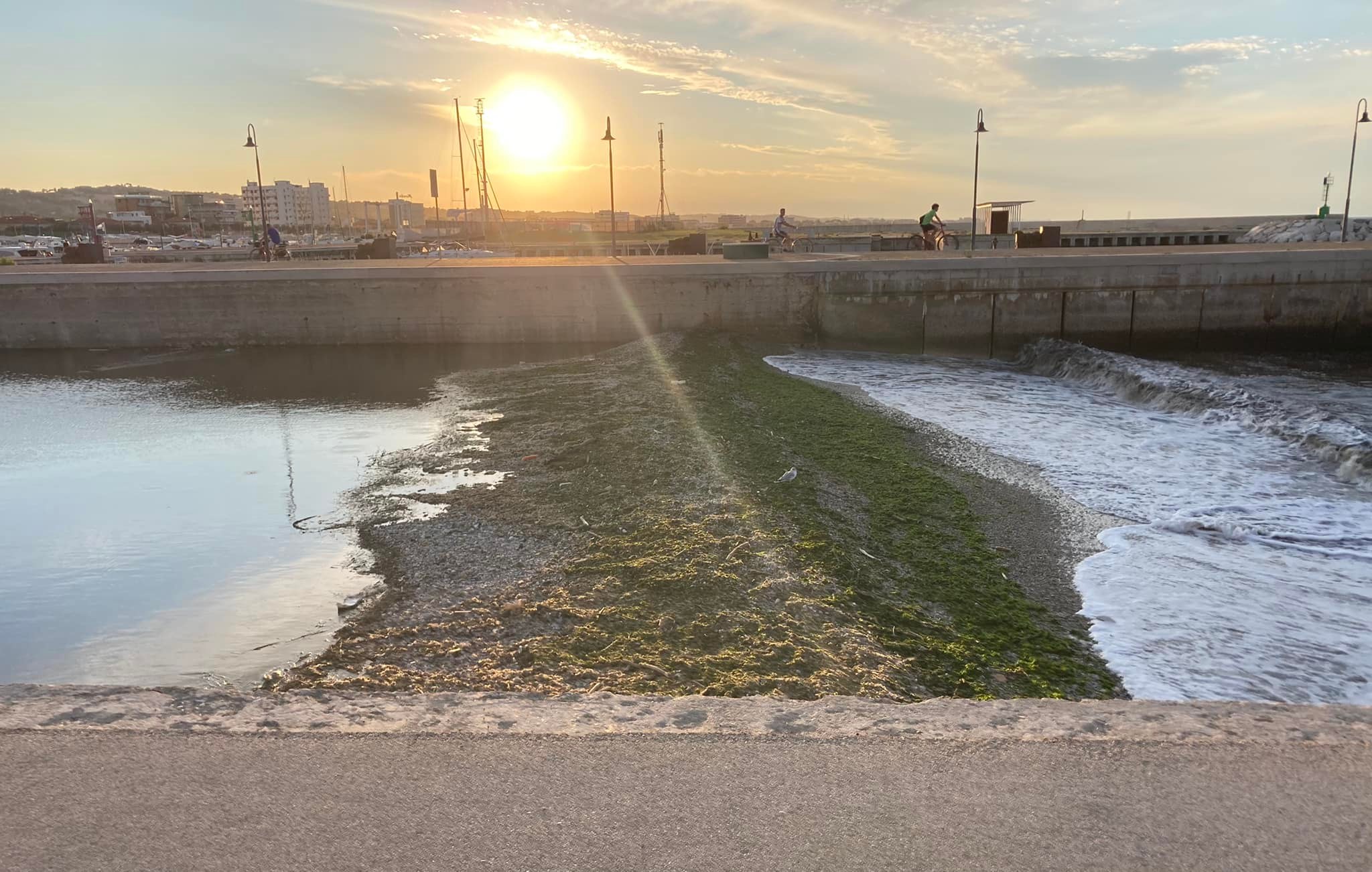 La barra alla foce del fiume Misa, in zona porto, a Senigallia. Foto di Maurizio Memè