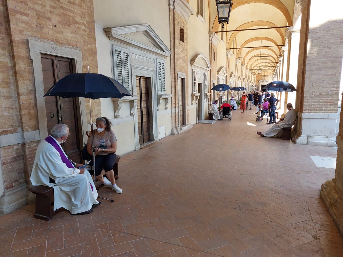 I pellegrini arrivati a Loreto (foto Unitalsi)