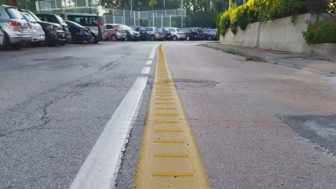 La pista ciclabile in via Bramante a Senigallia