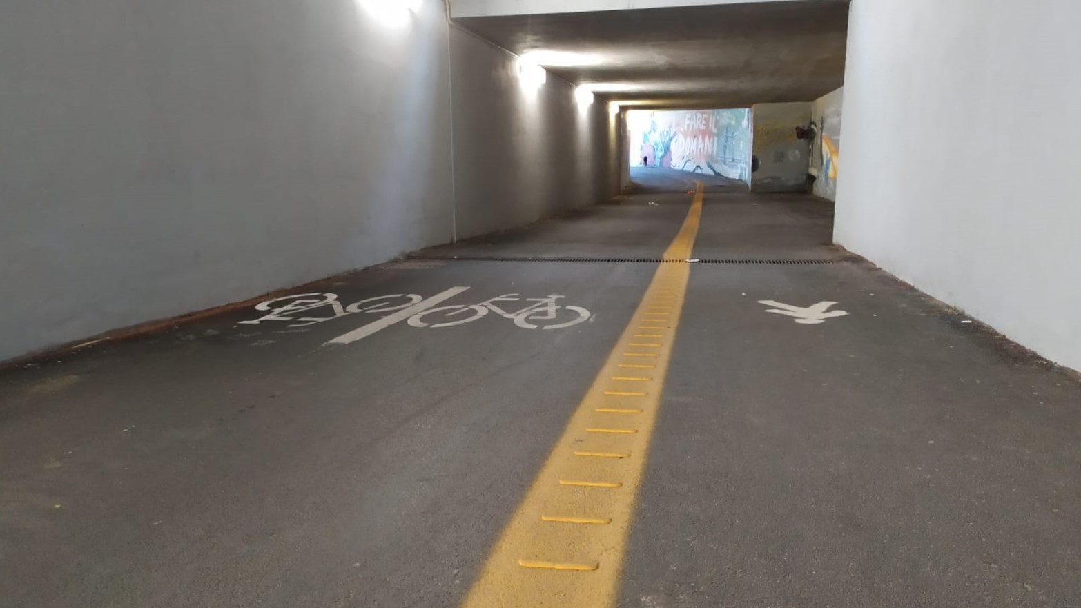Il sottopasso ciclopedonale in via Mamiani a Senigallia