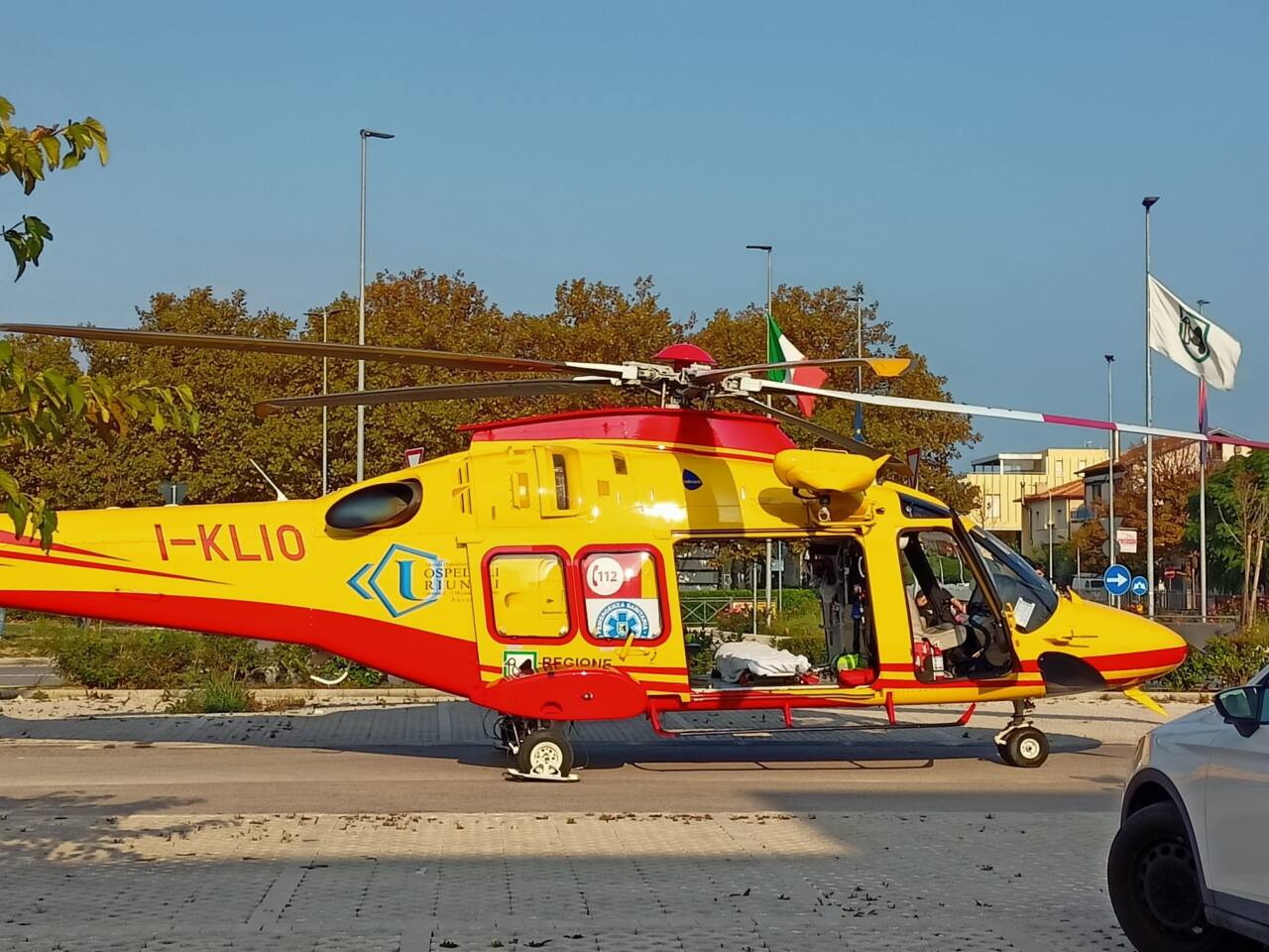 L'eliambulanza intervenuta a Senigallia