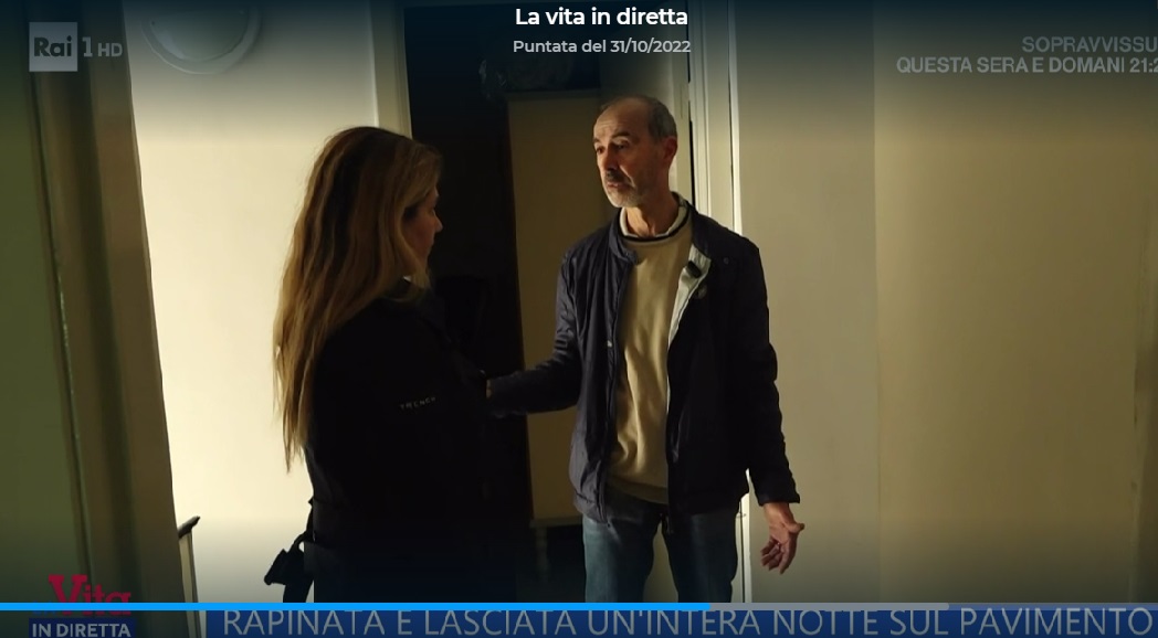 Il racconto del furto a "La vita in diretta"