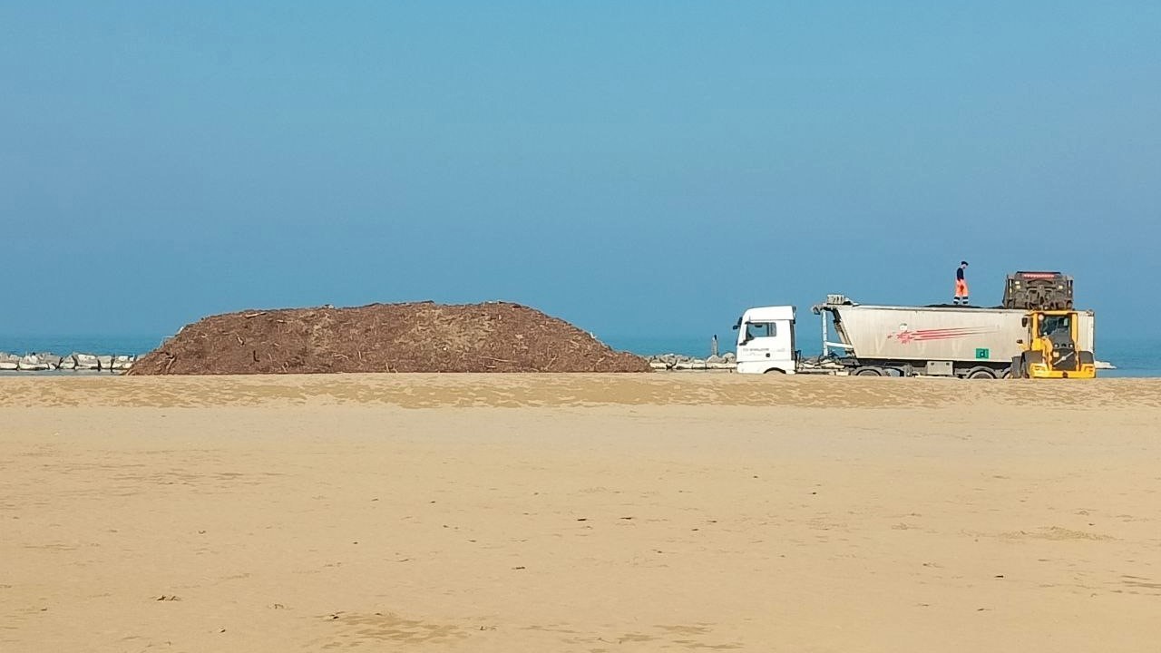 Spiaggia di Senigallia piena di rifiuti, via alle pulizie di pasqua sul lungomare