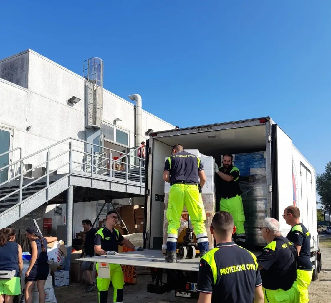 La Protezione civile di Loreto in Emilia Romagna