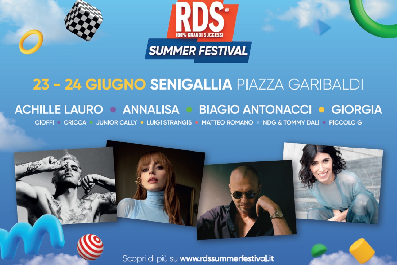 La locandina dell'RDS summer festival che prende il via da Senigallia