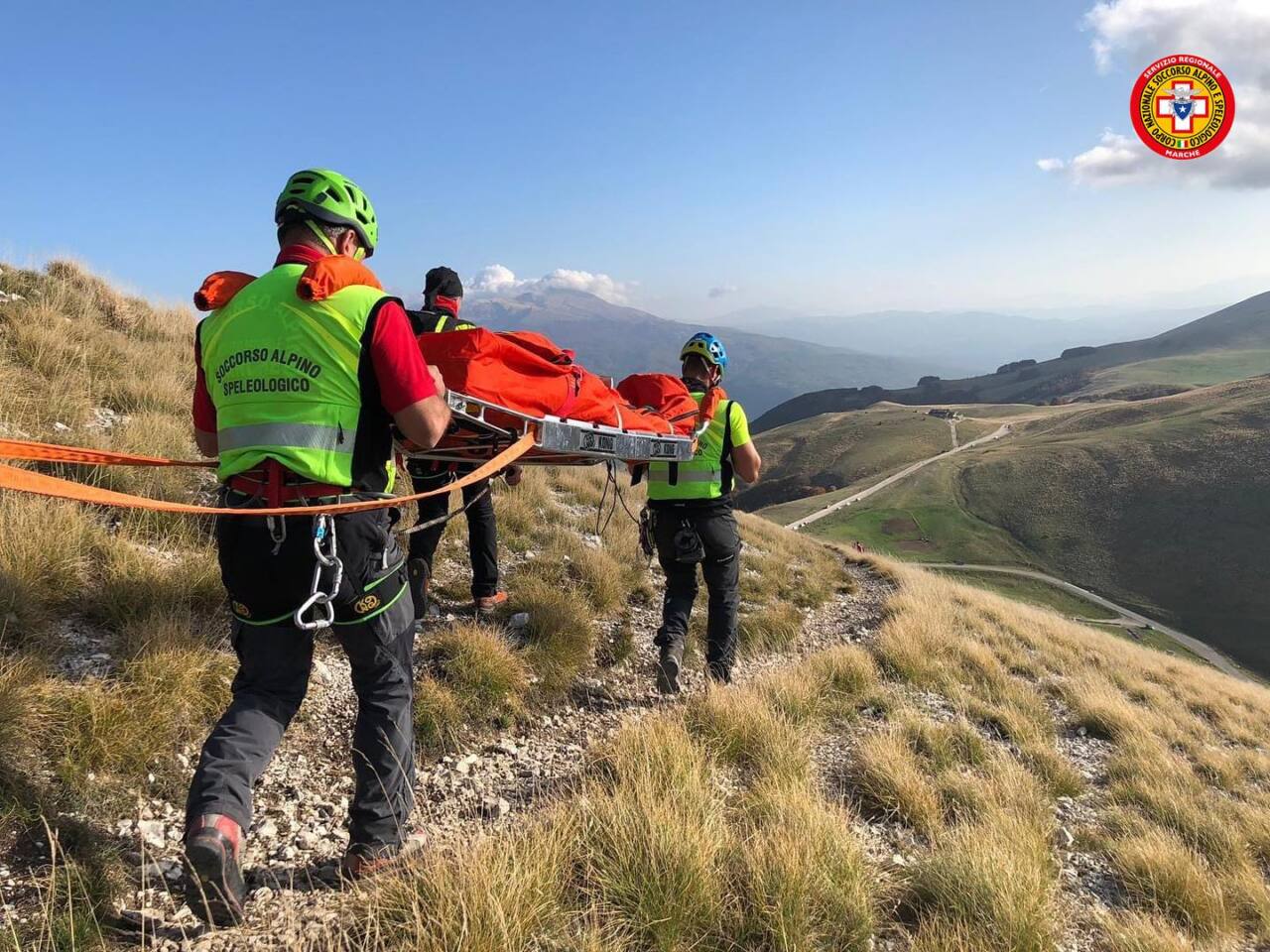 Il salvataggio del Soccorso Alpino e Speleologico Marche