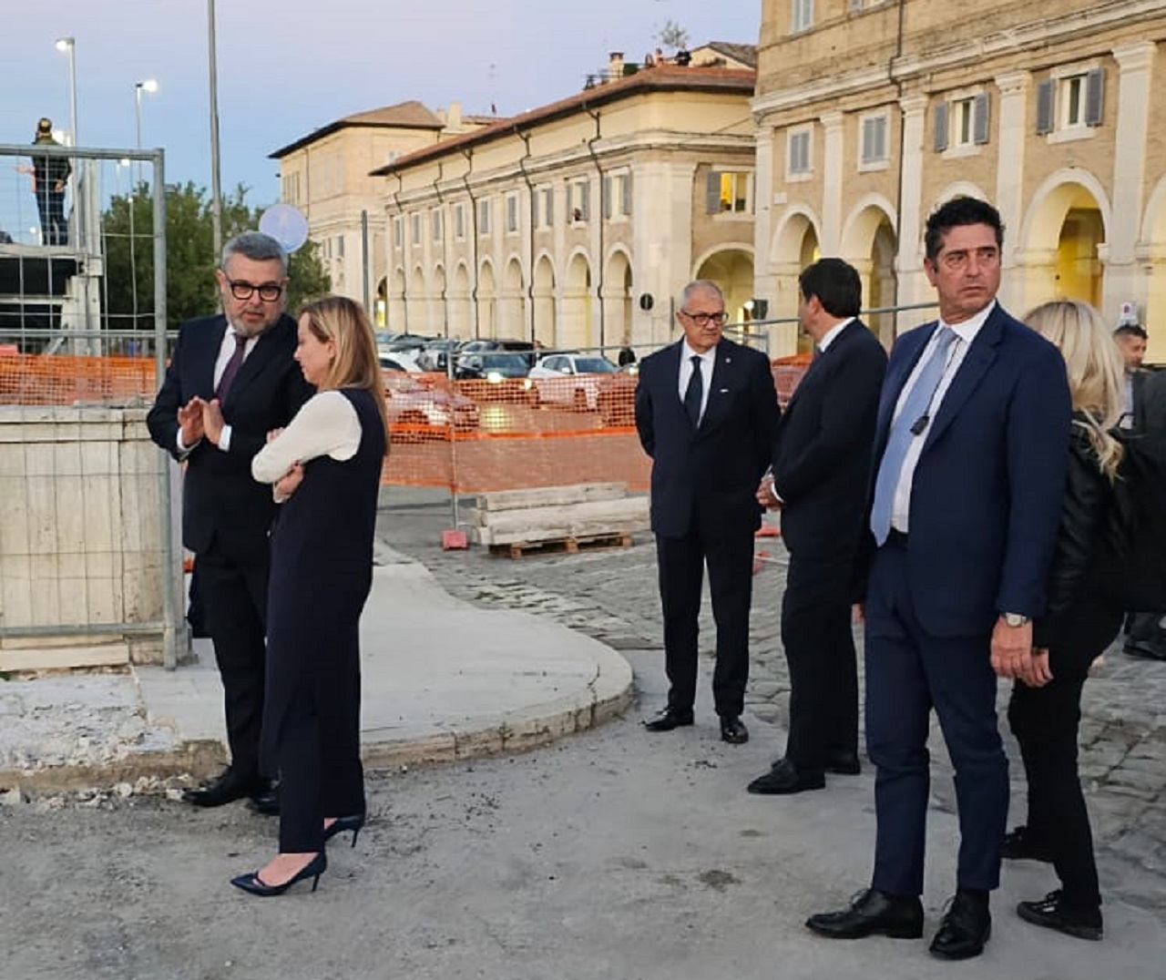 Sopralluogo su ponte Garibaldi a Senigallia, dopo l’alluvione 2022, da parte della presidente del Consiglio dei ministri Giorgia Meloni, assieme al sindaco Olivetti e al ministro Fitto