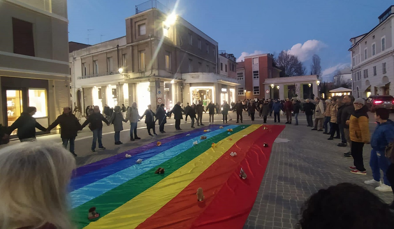 Una manifestazione promossa dalla Rete per la Pace a Senigallia. Foto di Emanuela Sbriscia Fioretti (12 marzo 2023)