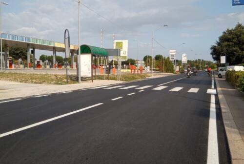 Strada statale, terminata l’asfaltatura al Cesano di Senigallia