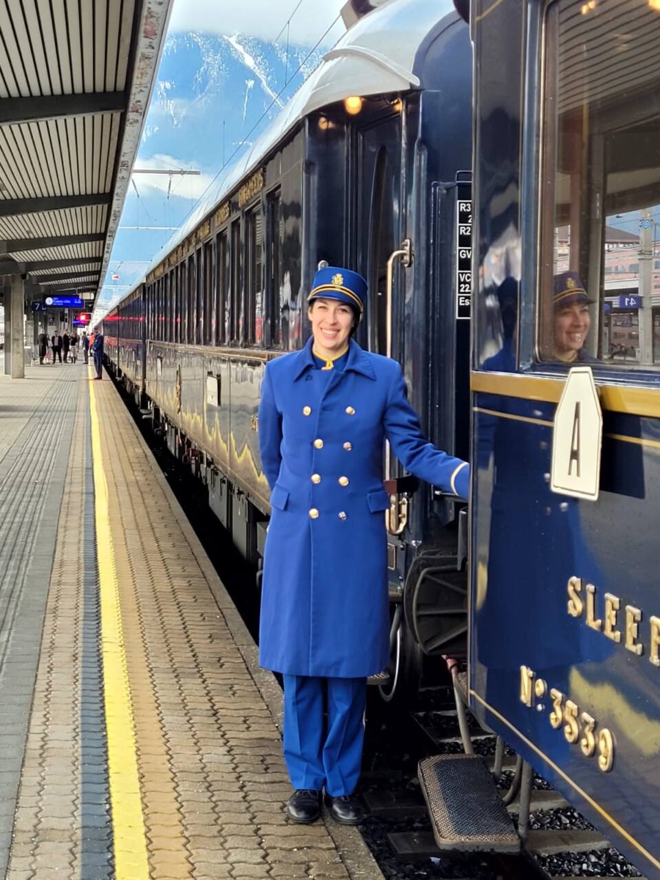 Gloria Antoncecchi in servizio sul mitico Orient Express
