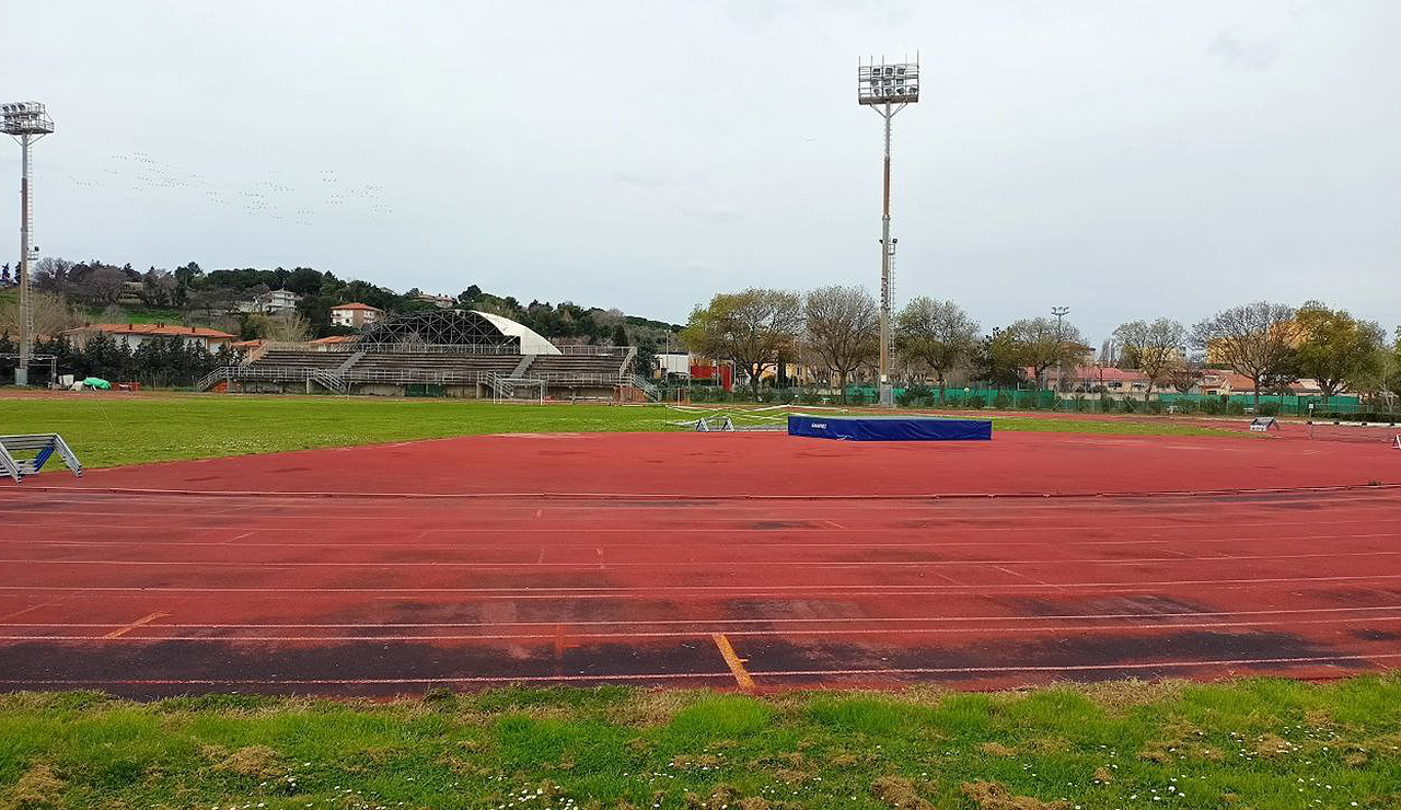 La pista di atletica e gli altri impianti sportivi alle Saline di Senigallia, marzo 2024