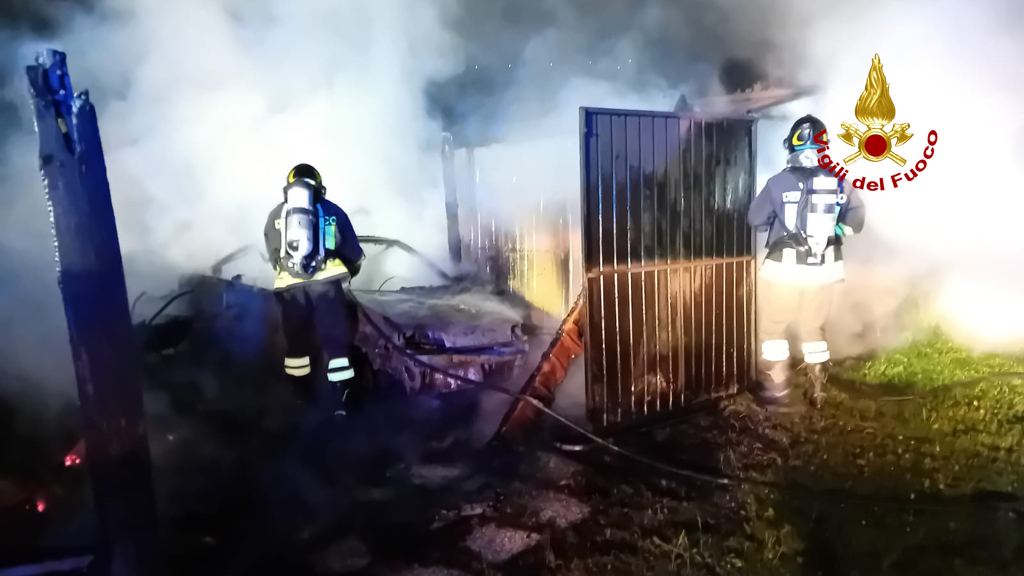 L'incendio a Polverigi